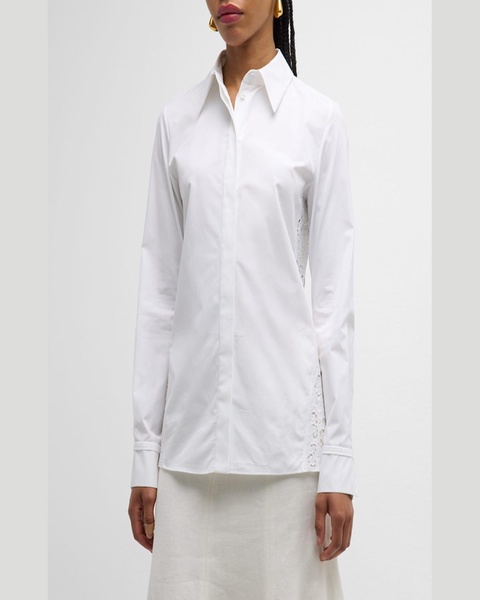 Gallus Broderie Anglaise Panel Button-Down Top