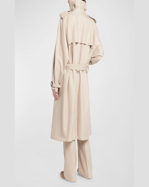 Dewey Belted Luxury Cotton-Silk Trench Coat