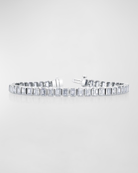 x Christina Adamo 18K Gold North-South Bezel-Set Diamond Tennis Bracelet, 9.60tcw, 7"L