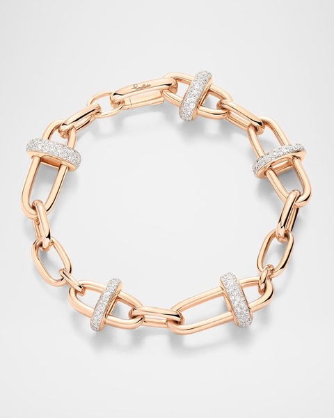 18K Rose Gold Iconica Diamond Banded Chain Bracelet