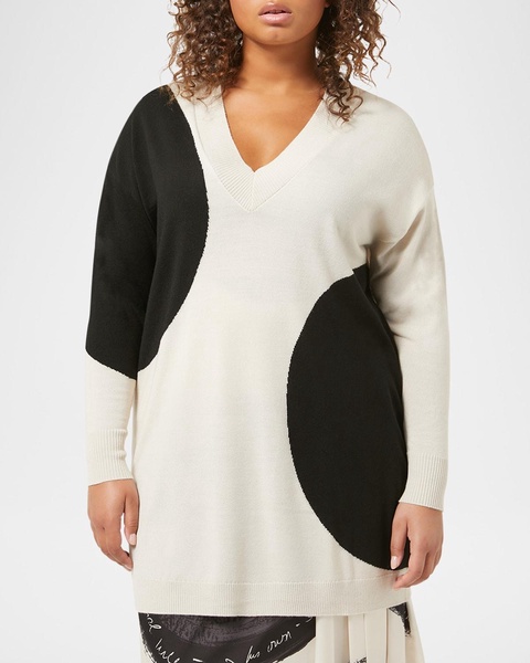 Plus SIze Celso Polka Dot Wool Sweater