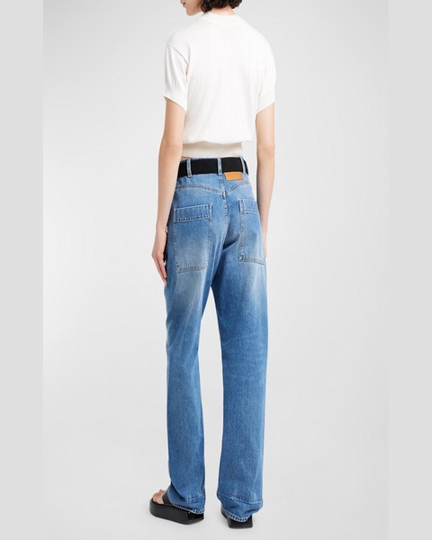 Denim Belted Trousers