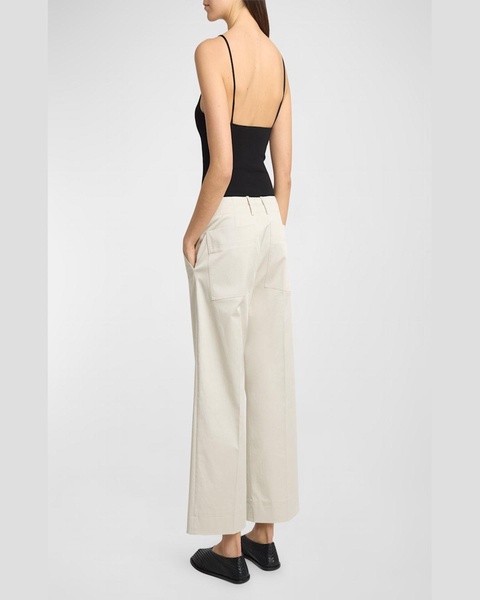 Amara Cotton Twill Suiting Cropped Pants 