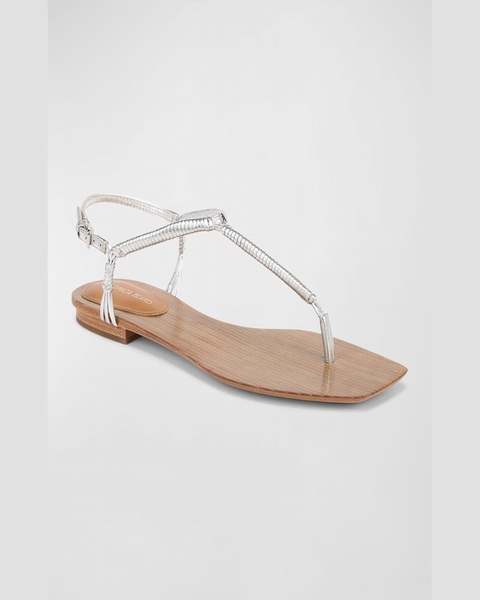 Amelia Metallic Thong Slingback Sandals