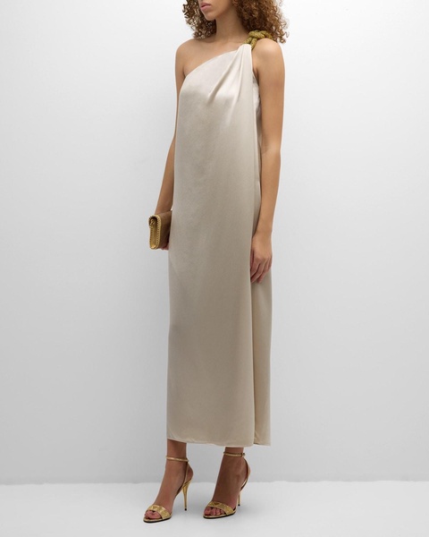 Shae One-Shoulder Satin Maxi Dress