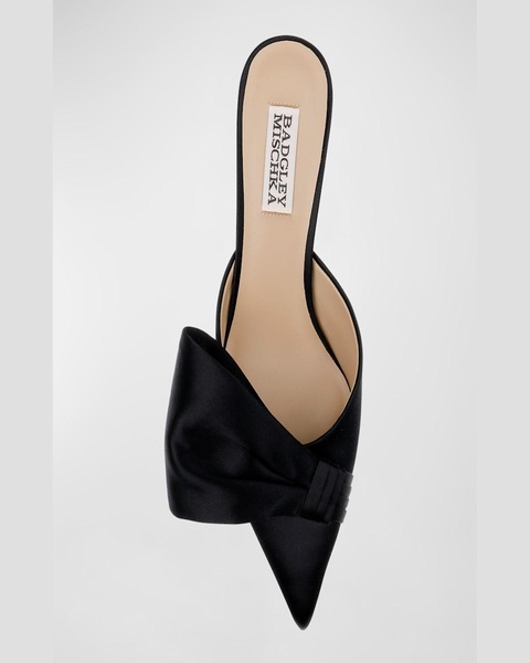 Alaya Silk Bow Mule Pumps