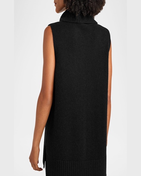 Cashmere Sleeveless Turtleneck Sweater