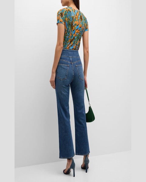 Liv High-Rise Straight-Leg Jeans 