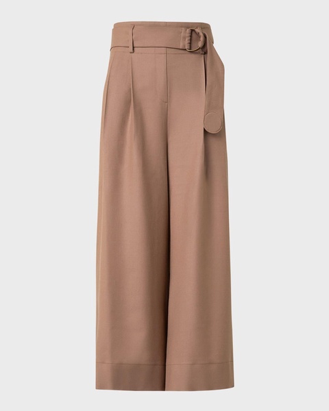 Fiorella Belted Wide-Leg Culotte Pants