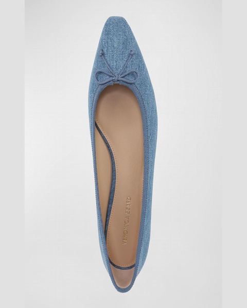 Catherine Denim Bow Ballerina Flats