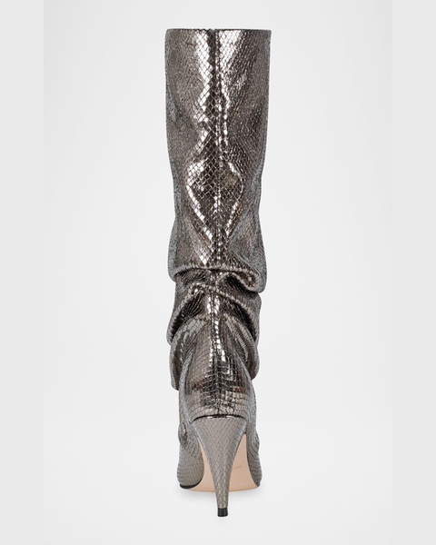 Retro Slouchy Metallic Mid Boots