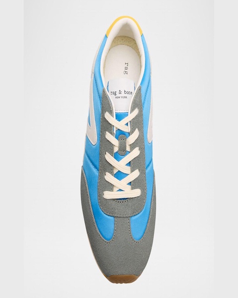 Retro Mixed Leather Runner Sneakers