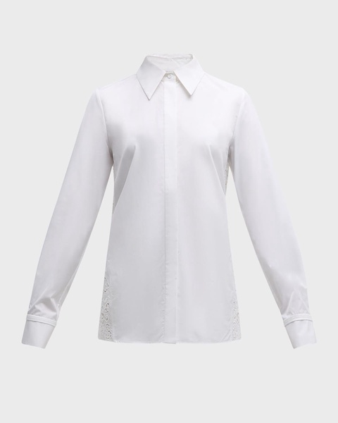 Gallus Broderie Anglaise Panel Button-Down Top