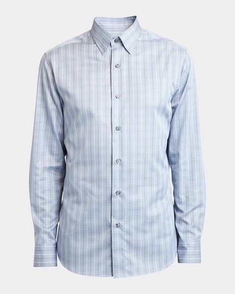 Men's Cotton Grid Check Sport Shirt