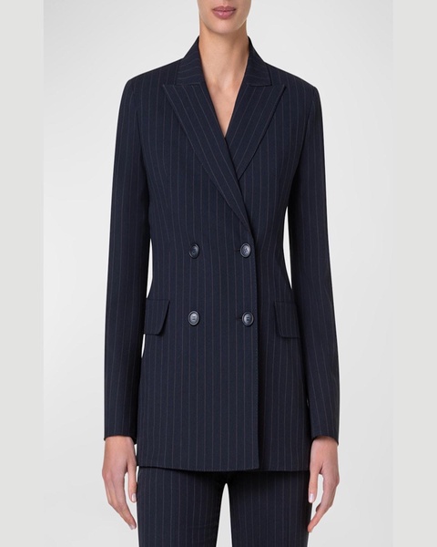 Nadine Pinstripe Double-Breasted Jacket