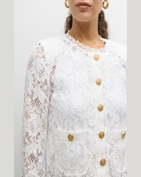 Richard Cropped Floral Lace Jacket