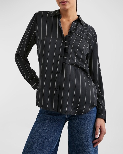 Spencer Striped Silk Blouse