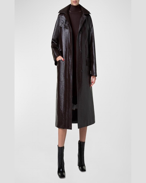 Zeno Lacquer Cotton Belted Trench Coat