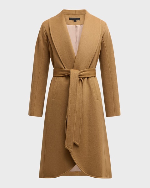 Cashmere Shawl-Collar Maxi Wrap Coat 