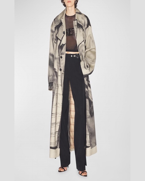 Trench Trompe Loeil Belted Oversized Trench Coat