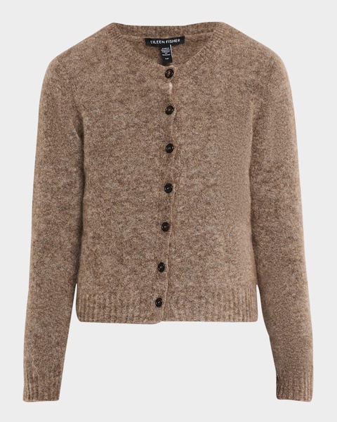 Crewneck Mohair-Wool Cardigan