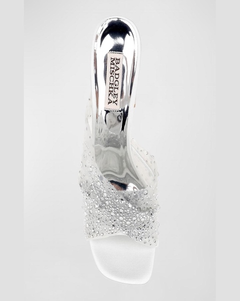 Camelia Crystal Mesh Mule Sandals