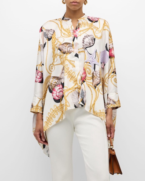 Dorelle Tropical-Print Blouse