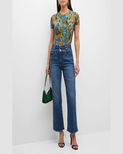 Liv High-Rise Straight-Leg Jeans 