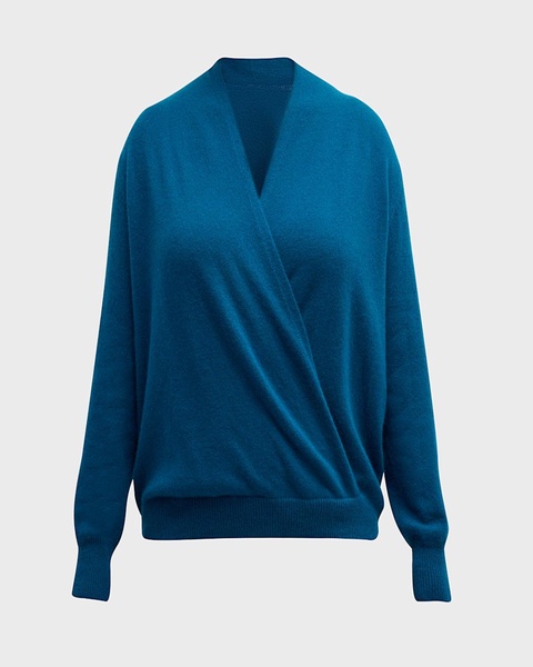 Plus Size Cashmere Faux Wrap Sweater