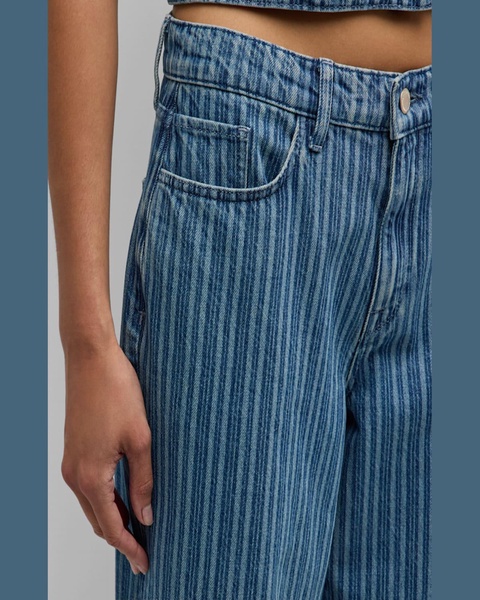 Sparrow Stripe Mid-Rise Baggy Jeans