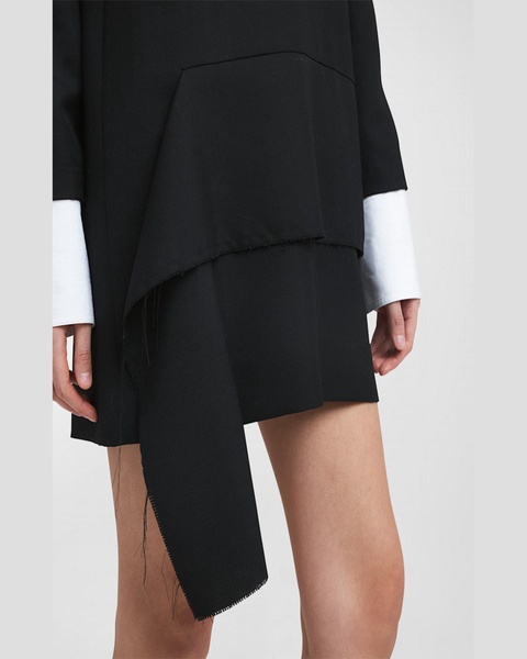 Contrast-Cuff Long-Sleeve Mini Shirtdress