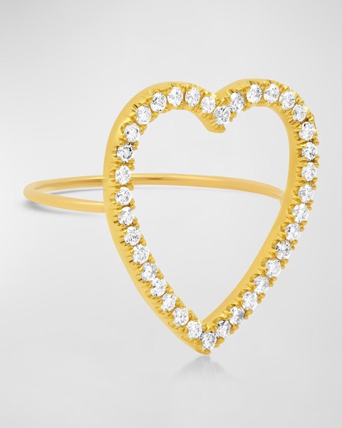 18k Yellow Gold Large Open Heart Ring