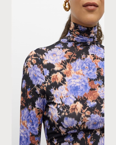 Aurelia Printed Turtleneck Long-Sleeve Top