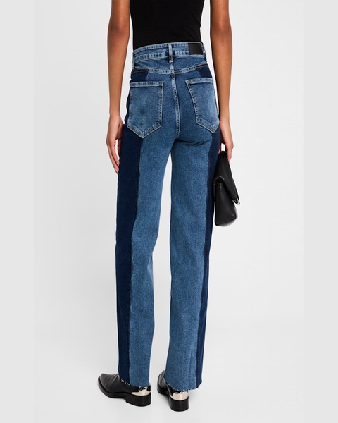 Getty Two-Tone Paneled Denim Jeans 