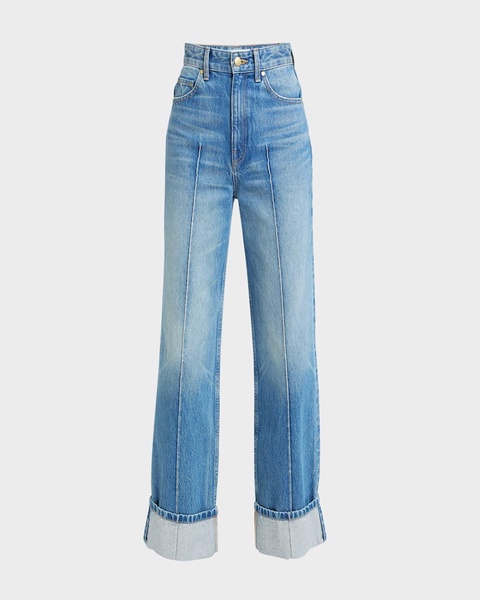 The Genevieve Pintuck Wide-Leg Denim Jeans