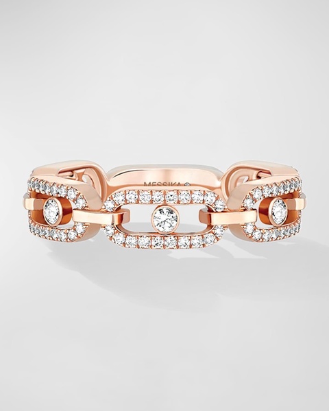 Move Link 18K Rose Gold Multi-Pavé Ring