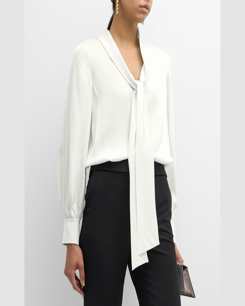 Ella Tie-Neck Silk Blouse