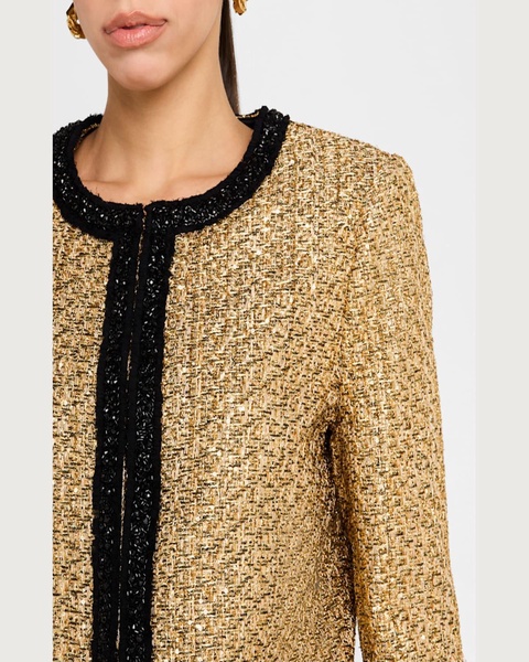 Landon Embellished Cropped Tweed Jacket