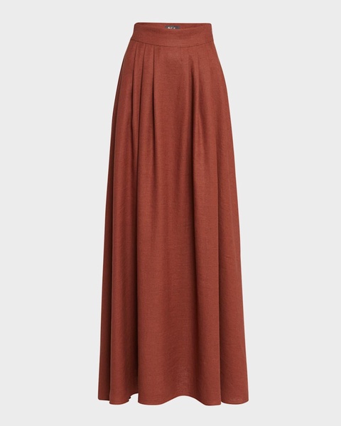 Sabina Antigua Pleated Midi Skirt