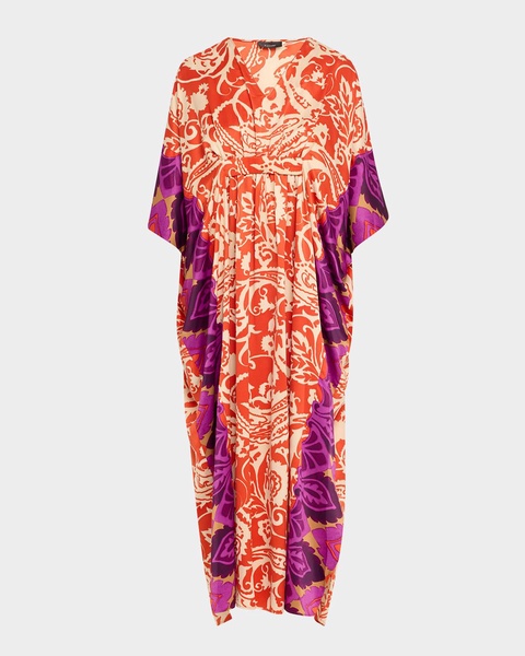 Palace Floral-Print Charmeuse Caftan