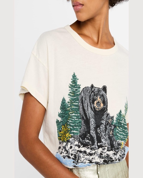 The Boxy Crew Tee with Black Bear Graphic