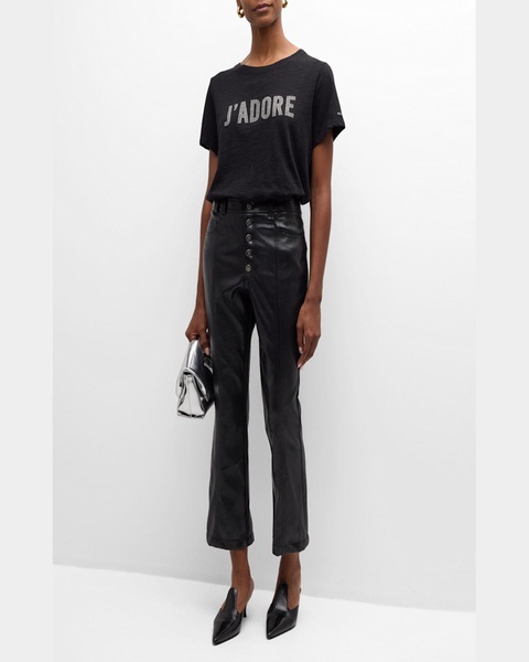 Wallace Faux Leather Bootcut Ankle Pants