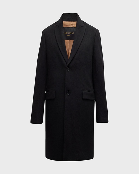 Men's Sutton Peak-Lapel Wool Topcoat