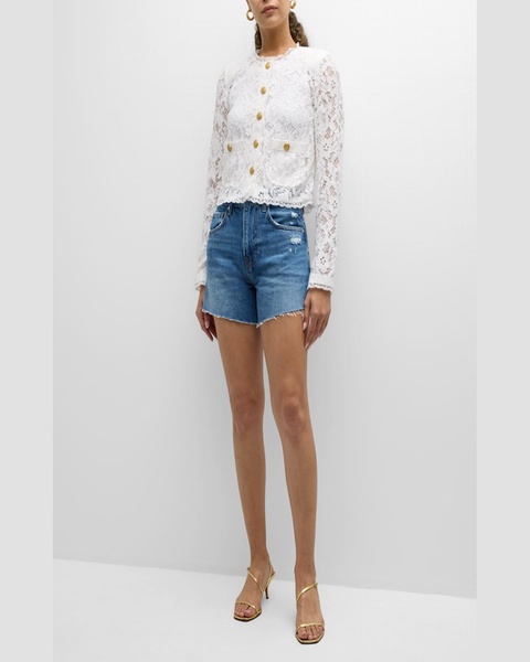 Richard Cropped Floral Lace Jacket