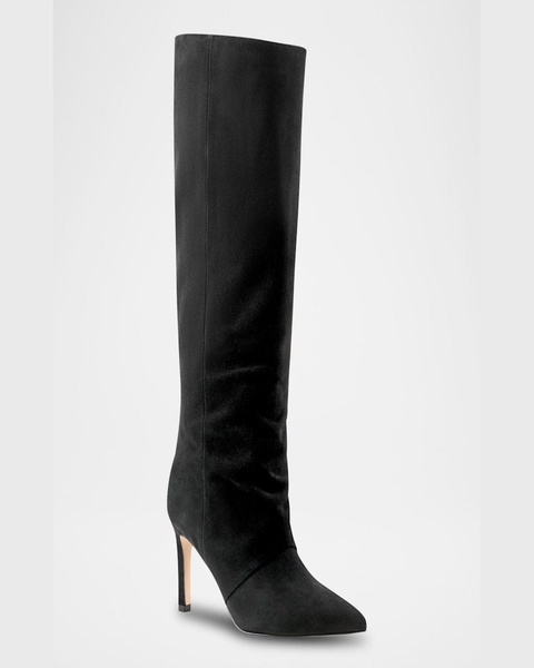 Suede Stiletto Knee Boots