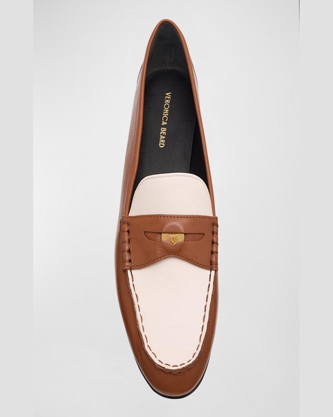 Bicolor Leather Coin Penny Loafers