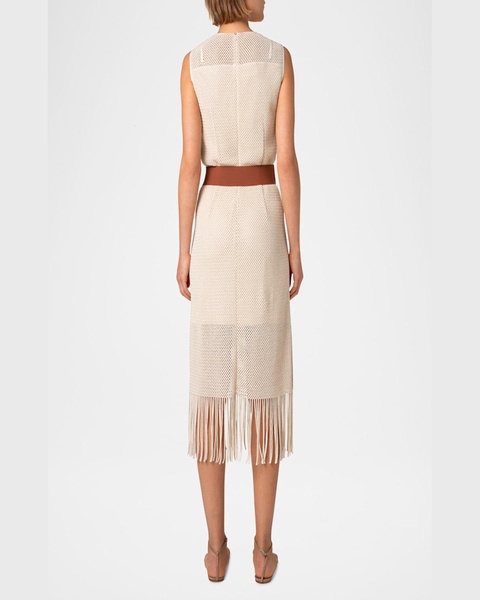 Fringe Mesh Midi Dress 