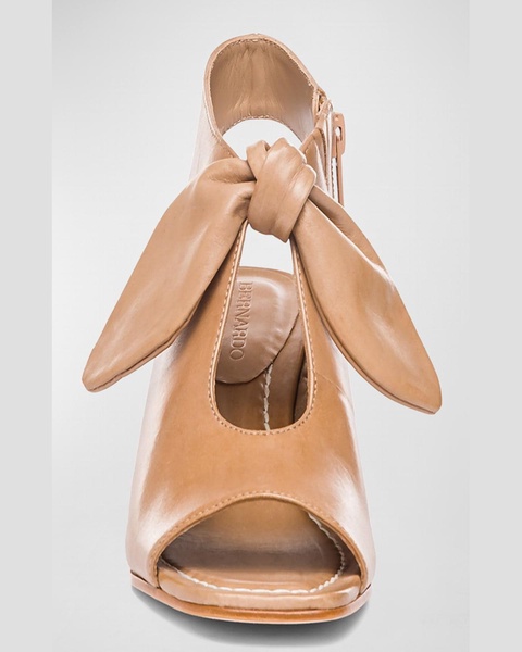 Lizzie Leather Knot Zip Sandals