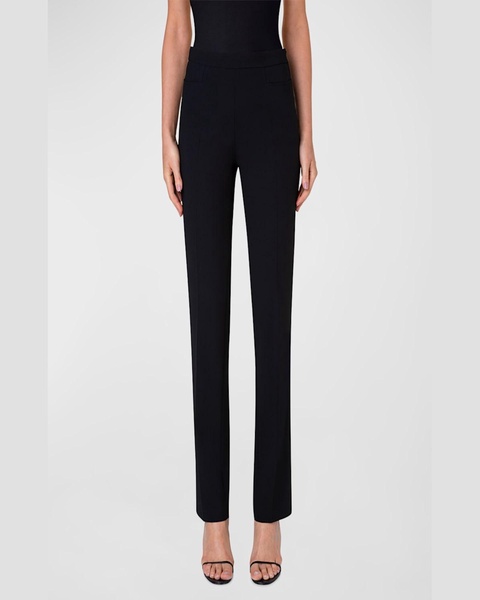 Francoise Slim-Straight Pants, Black