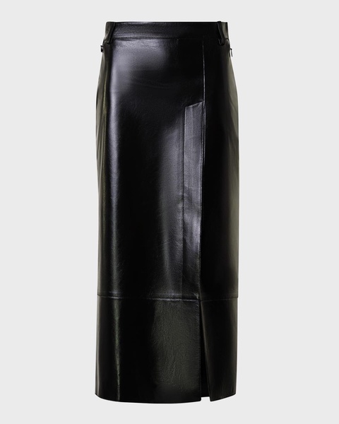 Lacquer Nappa Leather Pencil Skirt